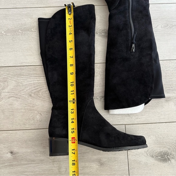 NIB Stuart Weitzman Black Suede Knee High Boots Women's 8 - Picture 6 of 12